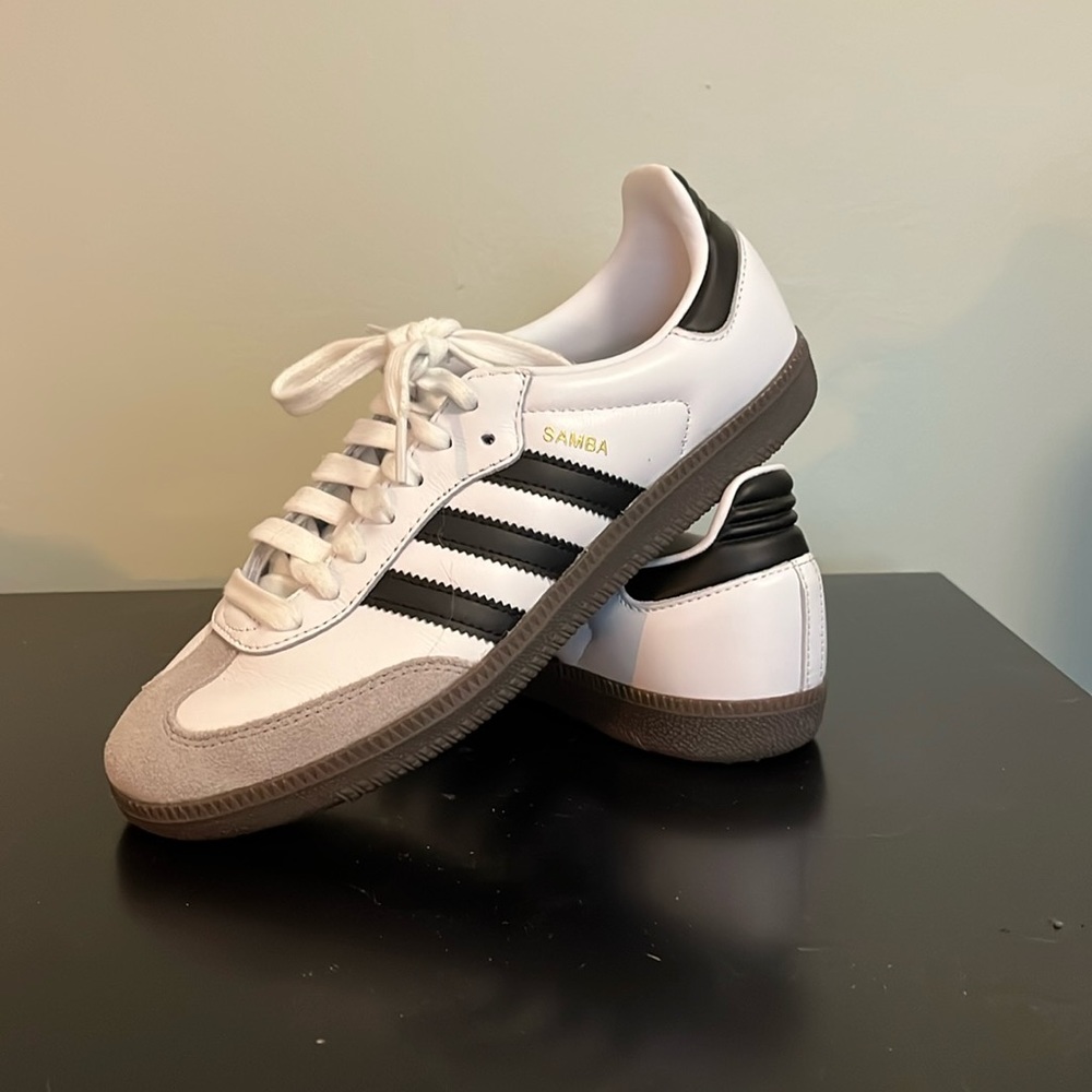 Adidas sambas cloud white / core black / gum size W7